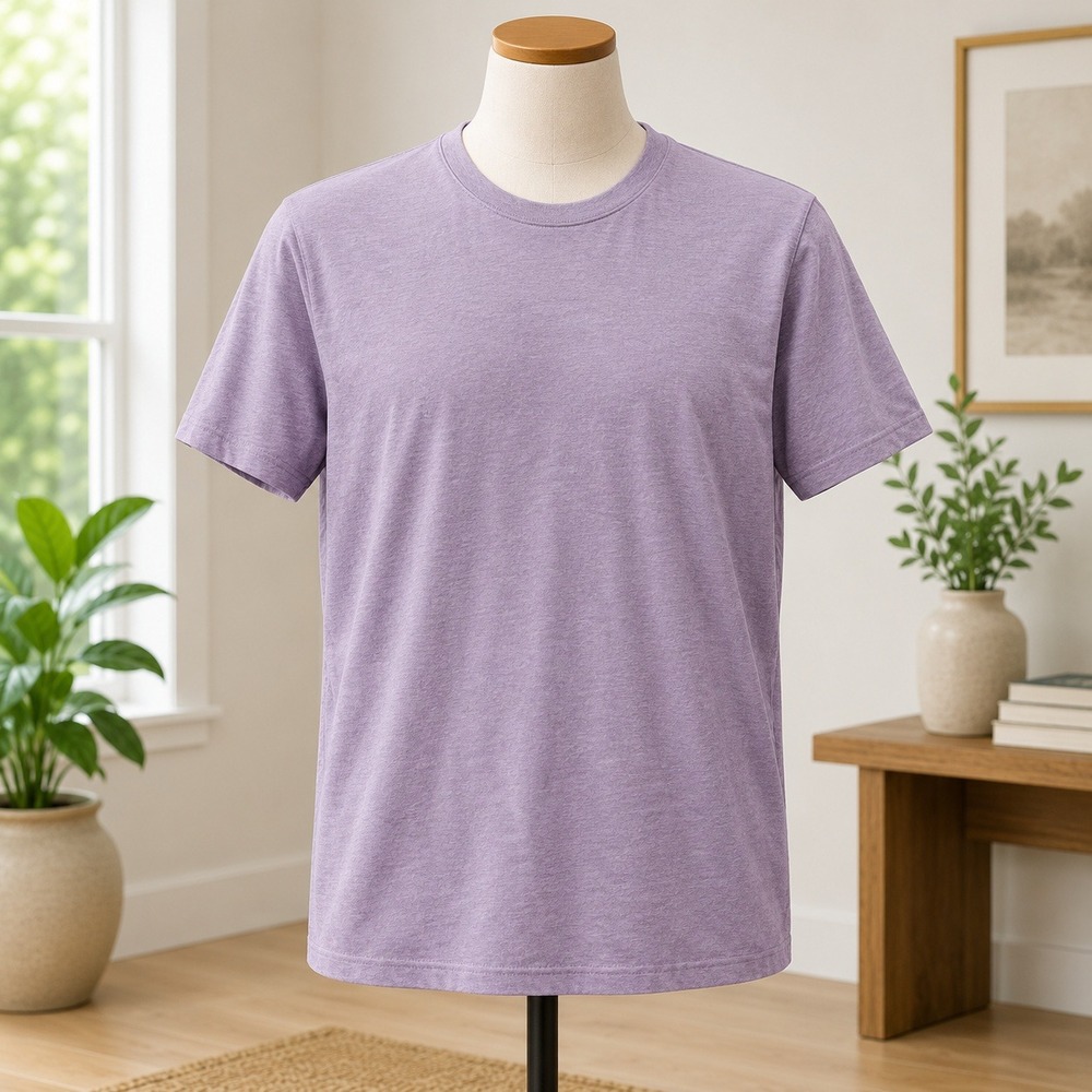 Joseph Abboud Liquid Soft T-Shirt Medium Purple Slub Knit Crewneck Short Slv